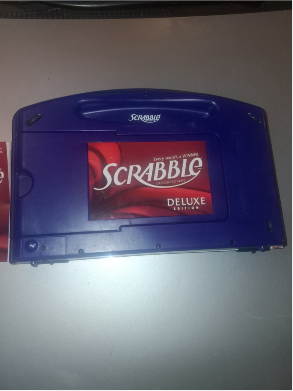 (Pieces not included)Hasbro Scrabble Deluxe Edition Board Game Blue and Red